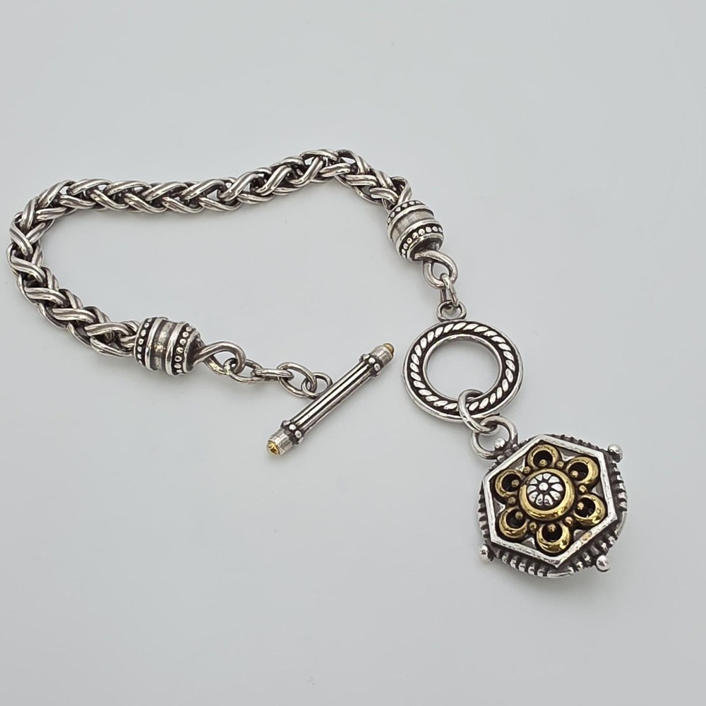Brighton Silver and Gold Two-Tone Toggle Bracelet